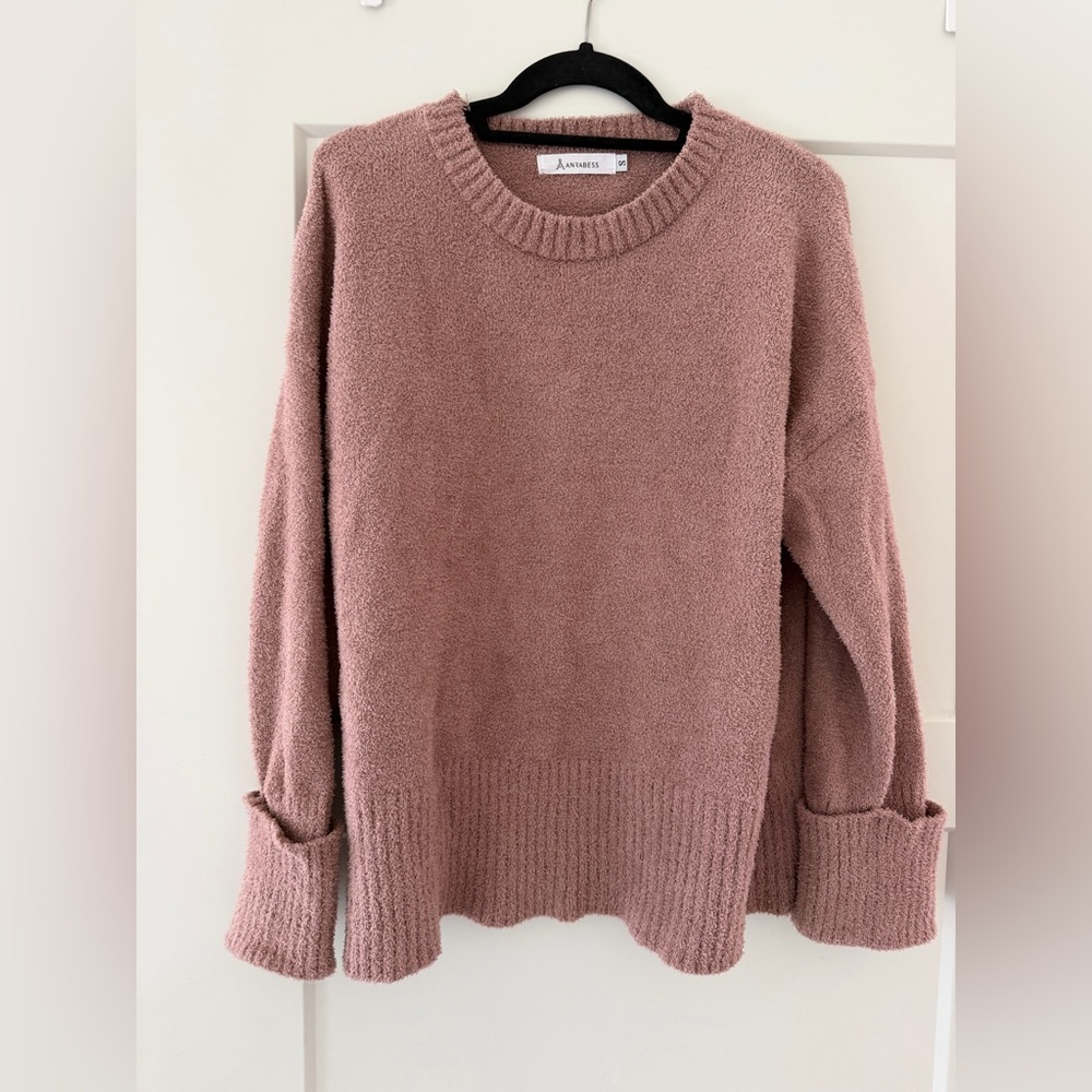 Elegant Mauve Crew Neck Sweater